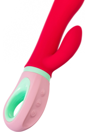 Flovetta Petunia Klitoral Uyarıcılı Silikon Vibratör – Kırmızı, 19 cm