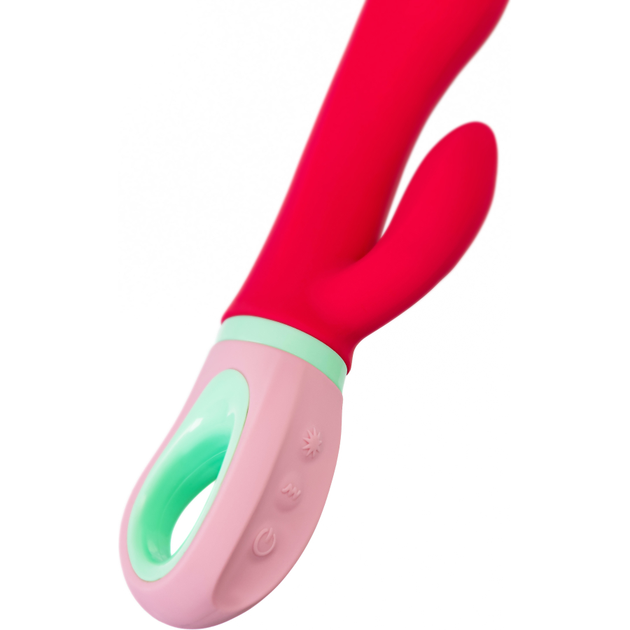 Flovetta Petunia Klitoral Uyarıcılı Silikon Vibratör – Kırmızı, 19 cm - Görsel 8