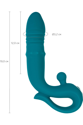 JOS Mija Up&Down Fonksiyonlu ve Uyarıcı Halkalı Silikon Vibratör – Yeşil, 19 cm