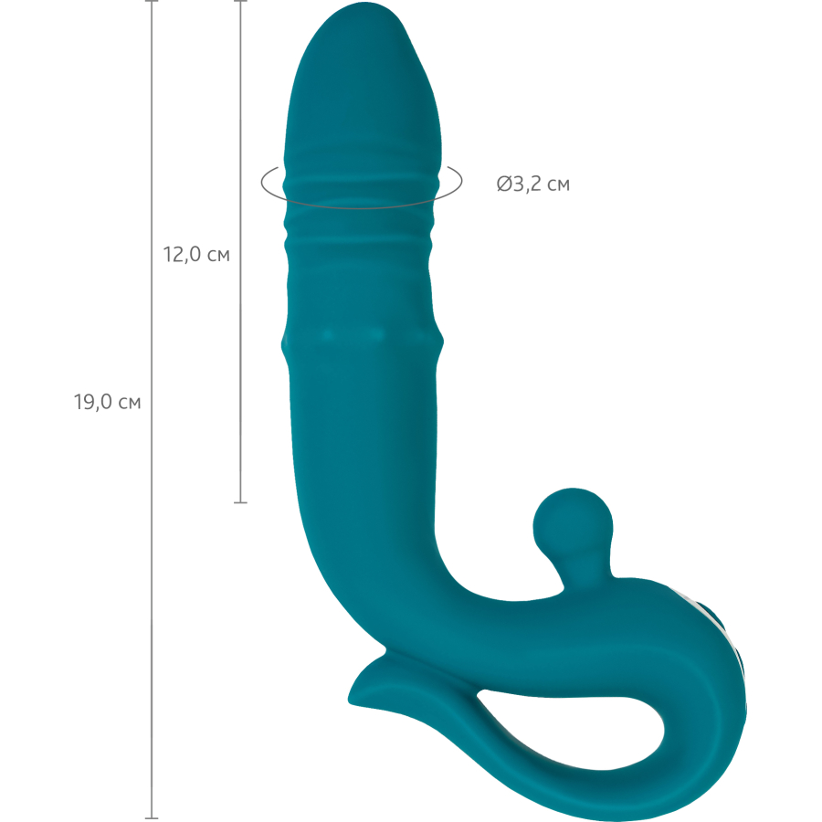 JOS Mija Up&Down Fonksiyonlu ve Uyarıcı Halkalı Silikon Vibratör – Yeşil, 19 cm - Görsel 8