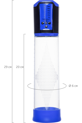 Sexus Men Expert Ragnar otomatik Penis Pompası, ABS plastik, Mavi, 29 cm
