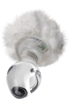 Sexus Glass Ponponlu Cam Anal Plug, 14 cm, Ø 4 cm