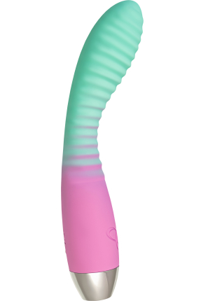 Flovetta Azalia Kavisli Başlıklı Silikon Vibratör – Mint Pembe, 20,5 cm