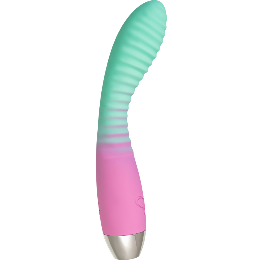 Flovetta Azalia Kavisli Başlıklı Silikon Vibratör – Mint Pembe, 20,5 cm
