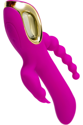 Trinny Üçlü Etkili Silikon Vibratör – Mor, 21,5 cm