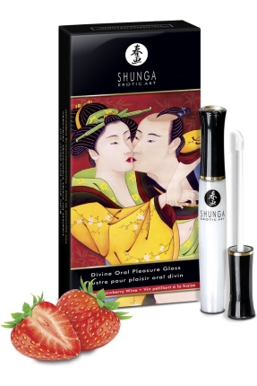 Shunga "İlahi Zevk" dudak parlatıcısı, buzlu ateş etkisi, çilek ve şampanya, 10 ml