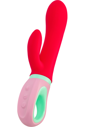 Flovetta Petunia Klitoral Uyarıcılı Silikon Vibratör – Kırmızı, 19 cm