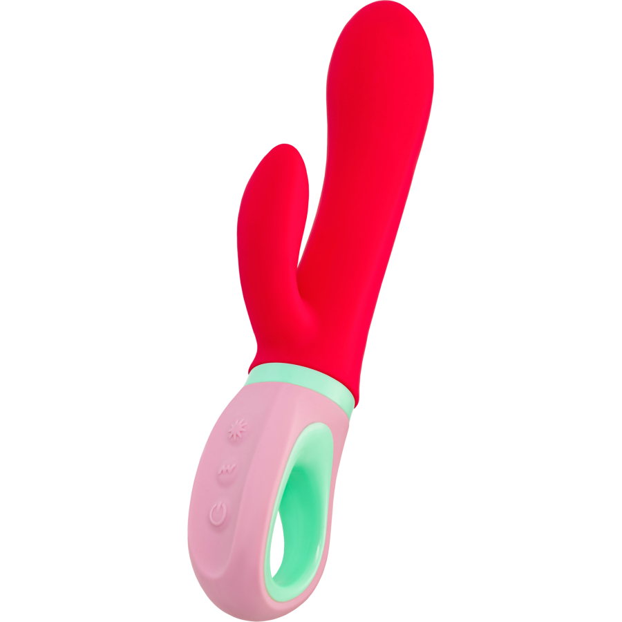 Flovetta Petunia Klitoral Uyarıcılı Silikon Vibratör – Kırmızı, 19 cm