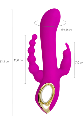 Trinny Üçlü Etkili Silikon Vibratör – Mor, 21,5 cm