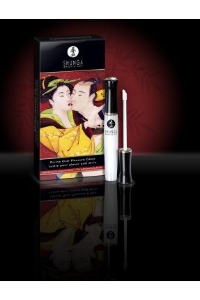 Shunga "İlahi Zevk" dudak parlatıcısı, buzlu ateş etkisi, çilek ve şampanya, 10 ml