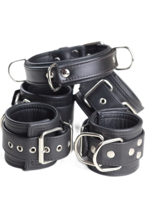 5-Piece Bondage Handcuff and Collar Set