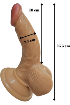 Realistic Dildo with Testicles 15.5 cm