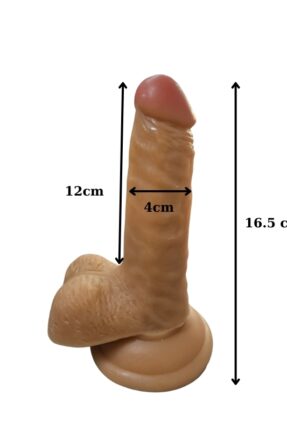 Gerçekçi Testisli Dildo 16.5 cm