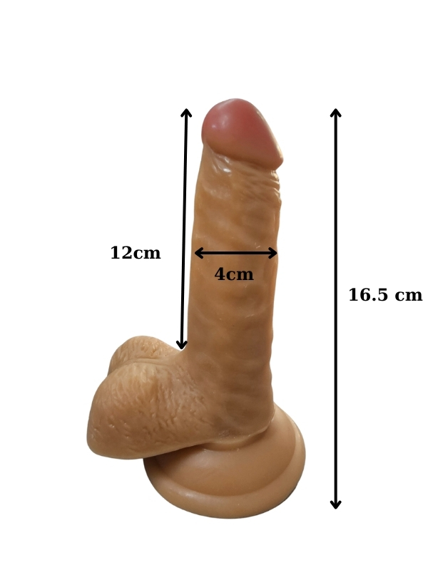 Gerçekçi Testisli Dildo 16.5 cm - Görsel 2