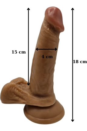 Gerçekçi Testisli Dildo 18 cm