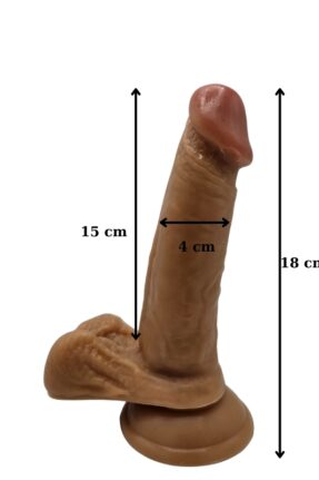 Gerçekçi Testisli Dildo 18 cm