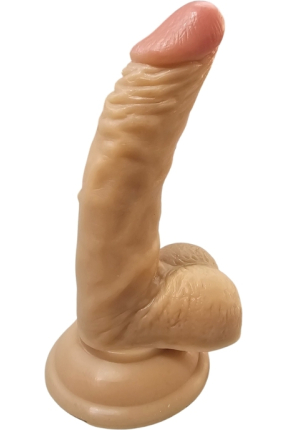 Gerçekçi Testisli Dildo Eğik 18 cm