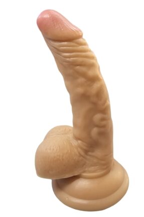 Gerçekçi Testisli Dildo Eğik 18 cm