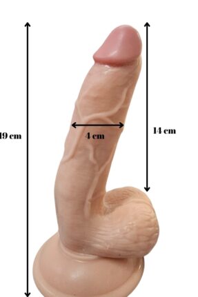 Gerçekci Titreşimli Kumandalı Realistik Vantuzlu Vibratör 19 cm