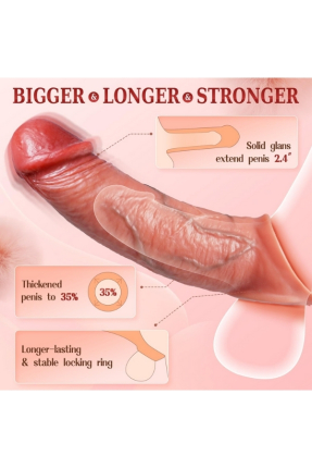 22 cm Ten Rengi Titreşimsiz ve Kumandasız Penis Kılıfı – Gerçekçi Dokulu Uzatıcı