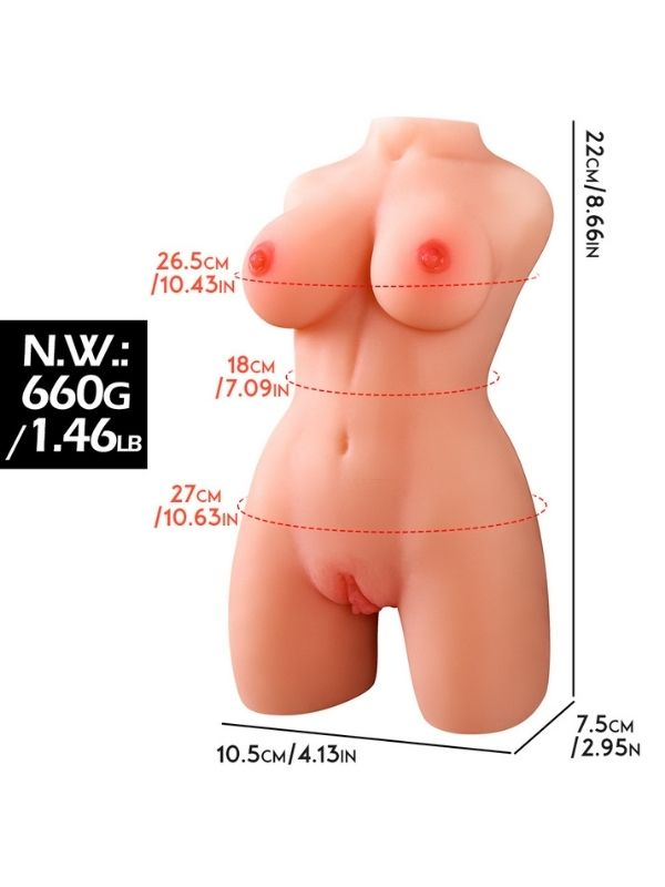 660 Gr Göğüslü Gerçekçi Vajina Mastürbatör - Görsel 2