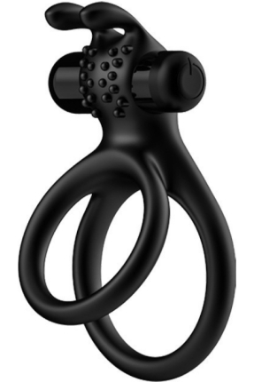 Double-Ring Magnetic Rechargeable Penis and Testicle Ring – with Clitoral Stimulator, Specially Designed for Couples.