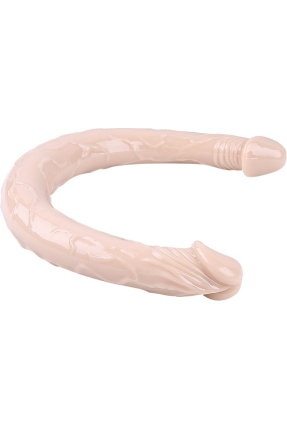 Çift Taraflı Dildo 40 cm – Gerçekçi Dokulu Ten Renk