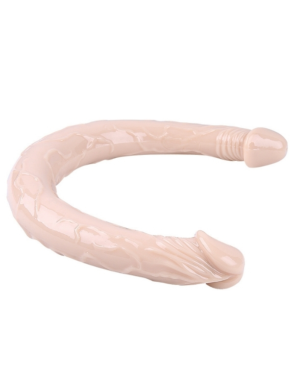 Çift Taraflı Dildo 40 cm – Gerçekçi Dokulu Ten Renk - Image 2
