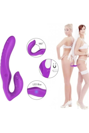 Çift Titreşim Motorlu Strapless Giyilebilir Çift Taraflı Vibratör – 180° Bükülebilir