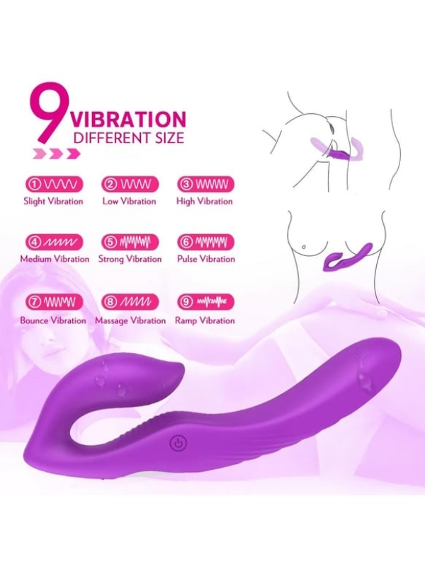 Çift Titreşim Motorlu Strapless Giyilebilir Çift Taraflı Vibratör – 180° Bükülebilir - Görsel 4