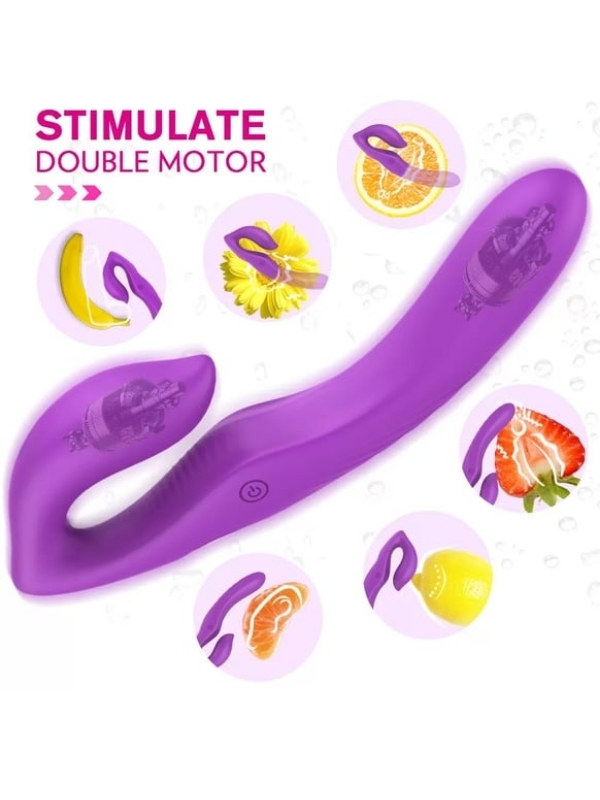 Çift Titreşim Motorlu Strapless Giyilebilir Çift Taraflı Vibratör – 180° Bükülebilir - Görsel 5