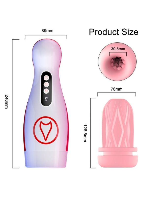 FoxShow M50 – Vakumlu ve Titreşimli Şarjlı Oral Mastürbatör | 7 Fonksiyon | Su Geçirmez | USB Şarjlı - Görsel 2