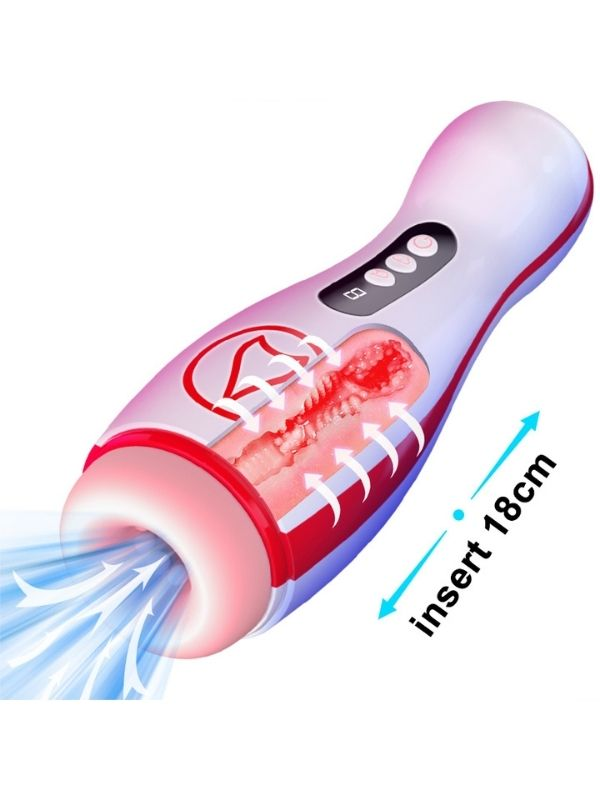 FoxShow M50 – Vakumlu ve Titreşimli Şarjlı Oral Mastürbatör | 7 Fonksiyon | Su Geçirmez | USB Şarjlı - Görsel 5