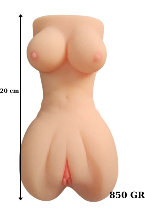 Double-Entry Vaginal Masturbator with Breast Design, 850g
