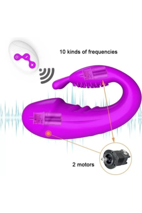 Wireless Remote Controlled Rechargeable 2-in-1 Wearable Rabbit Mini Vibrator