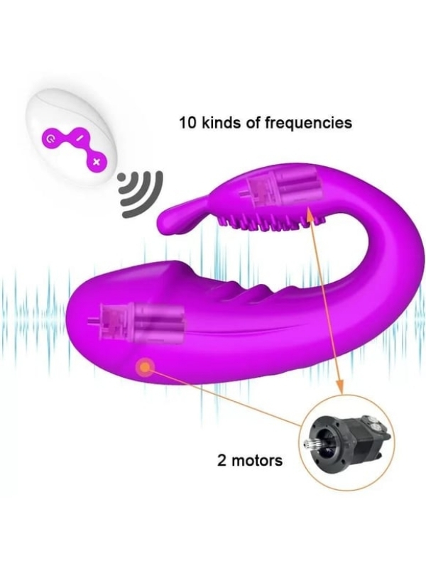 Kablosuz Kumandalı Şarjlı 2 in 1 Giyilebilir Rabbit Mini Vibratör - Görsel 4