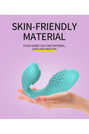 Remote Controlled Ribbed Clitoris and G-Spot Stimulator Dual Vibrator