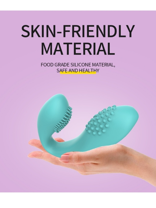 Kablosuz Kumandalı Tırtıklı Klitoris ve G-Spot Uyarıcı 2 in 1 Çift C Vibratör - Görsel 3