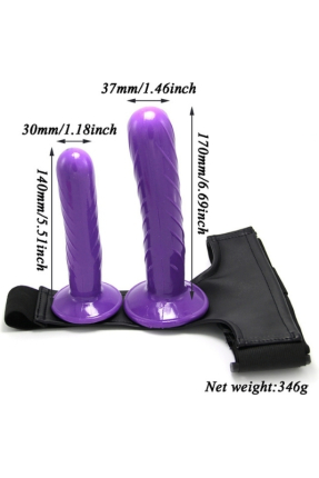 Double Dong Titreşimli Belden Bağlamalı Çift Taraflı Dildo Vibratör