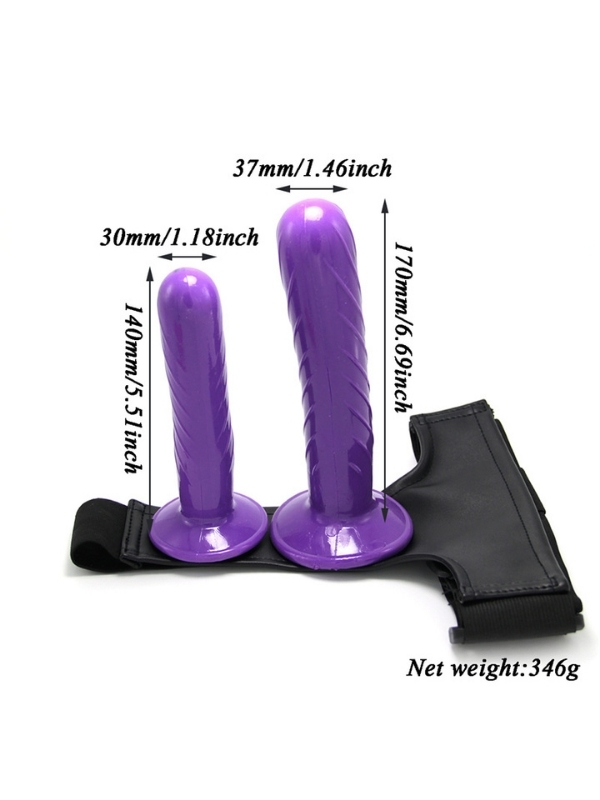 Double Dong Titreşimli Belden Bağlamalı Çift Taraflı Dildo Vibratör - Görsel 2