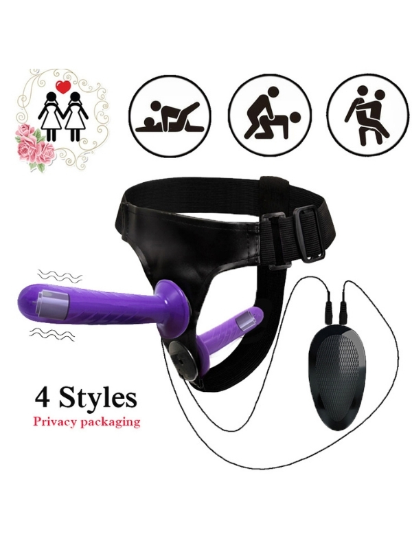 Double Dong Titreşimli Belden Bağlamalı Çift Taraflı Dildo Vibratör - Görsel 5