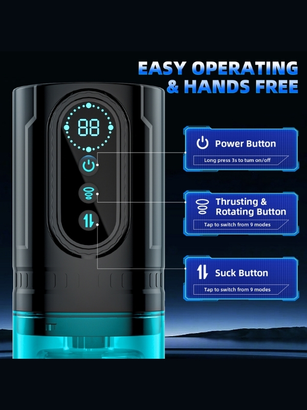 Şarjlı İleri Geri ve Dönmeli 15 Modlu Titreşimli Emişli Otomatik Vajina – Sesli - Image 3