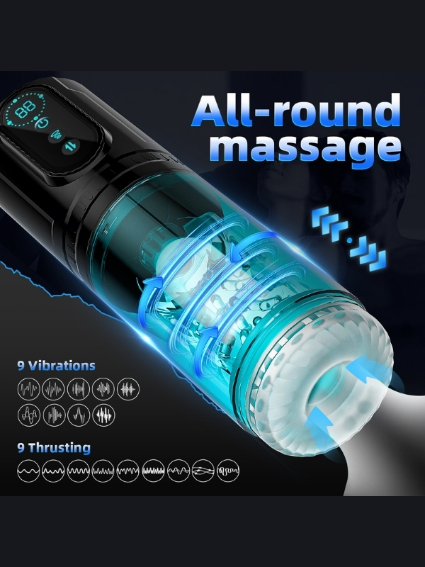 Şarjlı İleri Geri ve Dönmeli 15 Modlu Titreşimli Emişli Otomatik Vajina – Sesli - Image 4