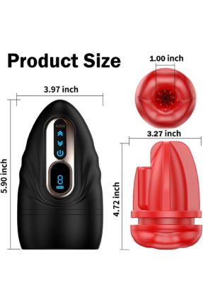 Şarjlı Isıtmalı ve Titreşimli Silikon Dudak Girişli Otomatik Oral Mastürbatör