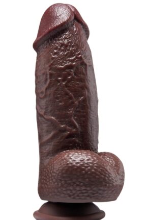 Black SuperLove Realistic Dual Density Dildo – 21 cm Body-Friendly Silicone with Strong Suction Base (Image 1)