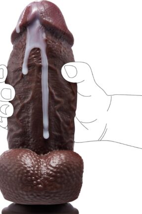 Black SuperLove Realistic Dual Density Dildo – 21 cm Body-Friendly Silicone with Strong Suction Base