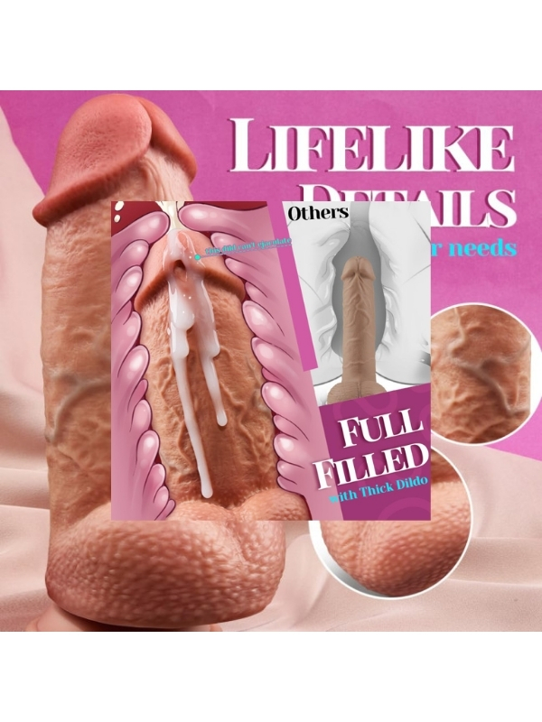 SuperLove Realistik Dual Density Dildo – 21 cm Güçlü Emme Tabanlı Vücut Dostu Silikon - Görsel 4