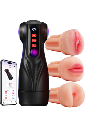 Uoffile Erkek Mastürbatörü – 3 Değiştirilebilir Kılıf, 9 Emiş & 9 Titreşim Modu