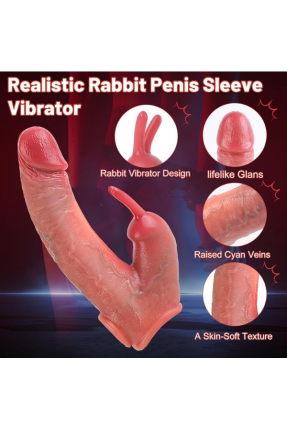 Remote Controlled Rabbit Penis Sleeve