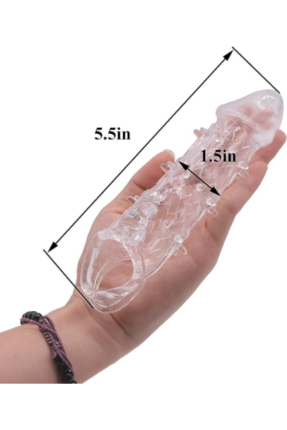 Wolf Warrior Crystal Transparent Textured Penis Sleeve – 13.8 cm